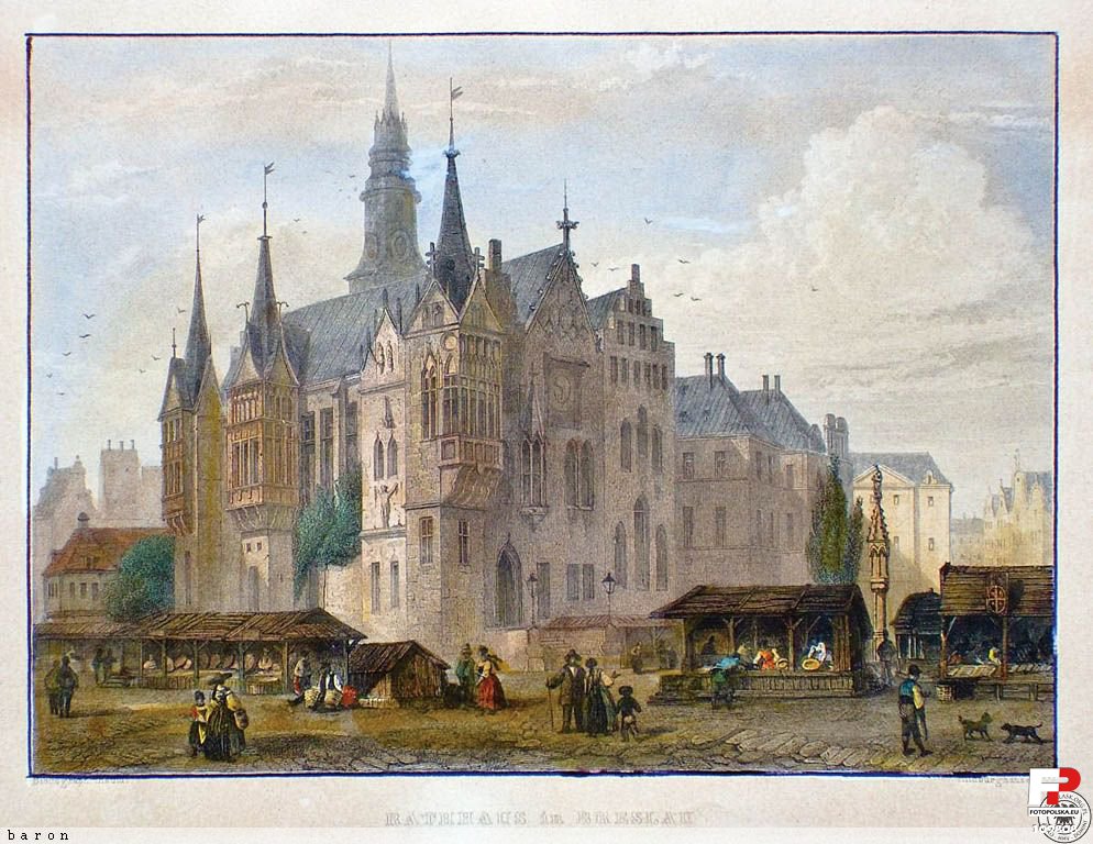 Ратуша, Вроцлав, конец XIX века (источник: fotopolska-eu), Ratusz, Wrocław