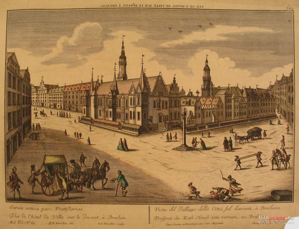 Ратуша, Вроцлав, конец XVIII века (источник:fotopolska-eu), Ratusz, Wrocław